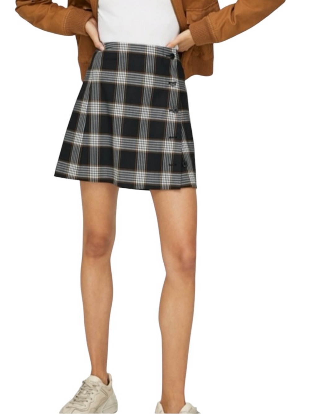 Aritzia Sunday Best Yuri plaid wool blend mini skirt size 6 excellent condition